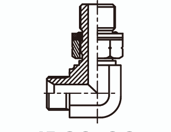 Адаптер - штуцер угловой 90° в корпус с уплотнительным кольцом
