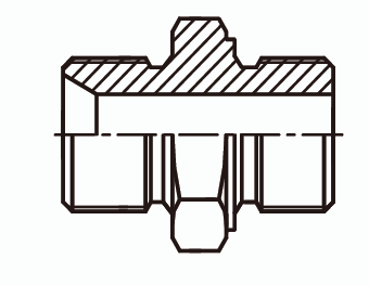 Адаптер - штуцер метрический в корпус с уплотнительным кольцом