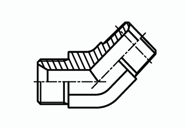 Адаптер угловой 45° Ш - Ш