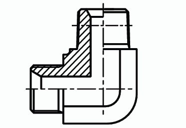 Адаптер угловой 90° Ш - Ш