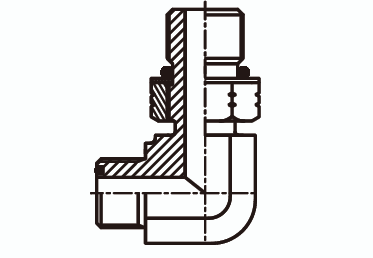 Адаптер - штуцер угловой 90° Ш - Ш с уплотнительным кольцом ISO 11926 - 2