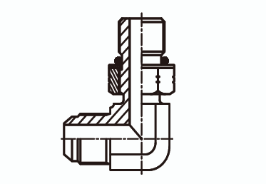 Адаптер - штуцер угловой 90° в корпус с уплотнительным кольцом ISO 11926 - 3