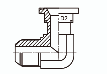 Адаптер угловой 90° Ш - Ф ISO 6162 - 2