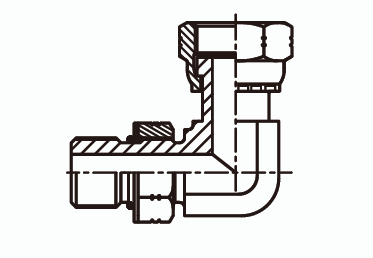 Адаптер - штуцер угловой 90° в корпус Ш - Г с уплотнительным кольцом ISO 11926 - 2