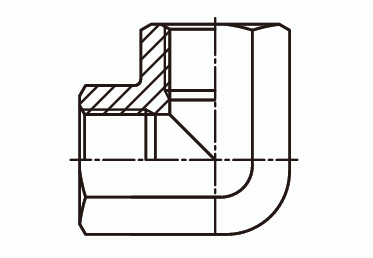 Адаптер угловой 90° Г - Г ISO 1179