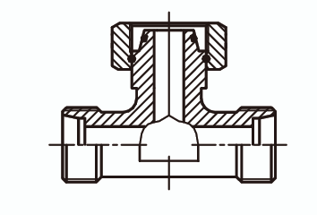 Тройник T - образный проходной с накидной гайкой