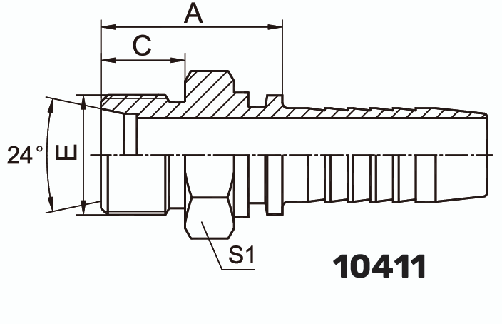 Фитинг DKOL Штуцер 0° DN 16