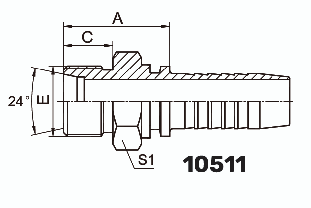 Фитинг DKOS Штуцер 0° DN 10