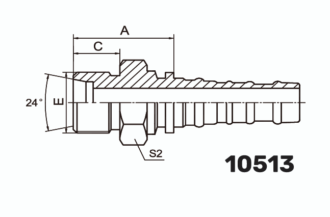 Фитинг DKOS interlock CS Штуцер 0° DN 20
