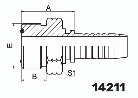 Фитинг ORFS Штуцер 0° DN 16