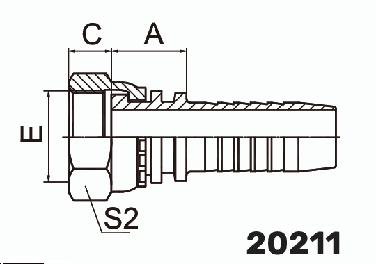 Фитинг ORFS Metric Гайка 0° DN 16