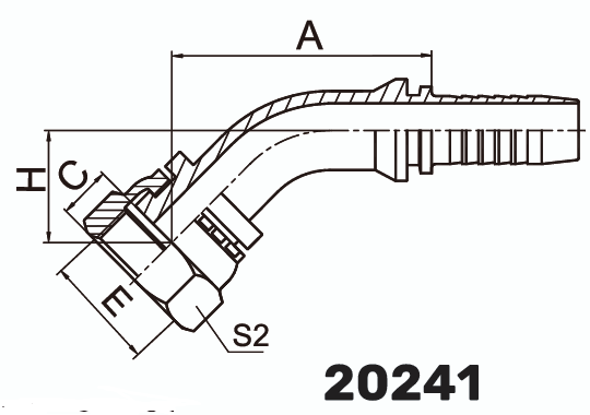 Фитинг ORFS Metric Гайка 45° DN 8