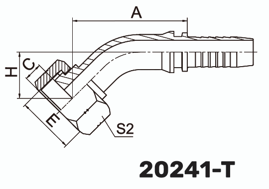 Фитинг ORFS Metric Гайка 45° DN 38