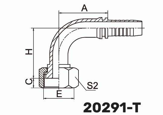 Фитинг ORFS Metric Гайка 90° DN 32
