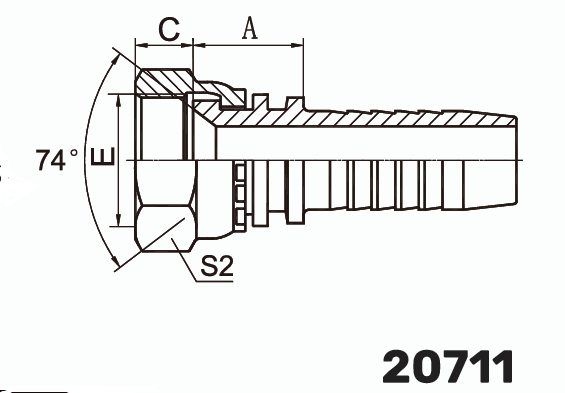 Фитинг DKI Komatsu Гайка 0° DN 4