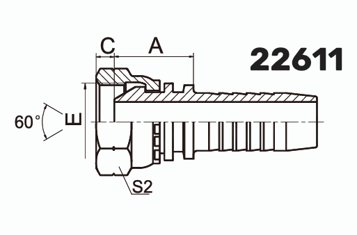 Фитинг BSP Штуцер 0° DN 16