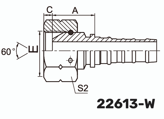 Фитинг BSP interlock CS Гайка 0° DN 25