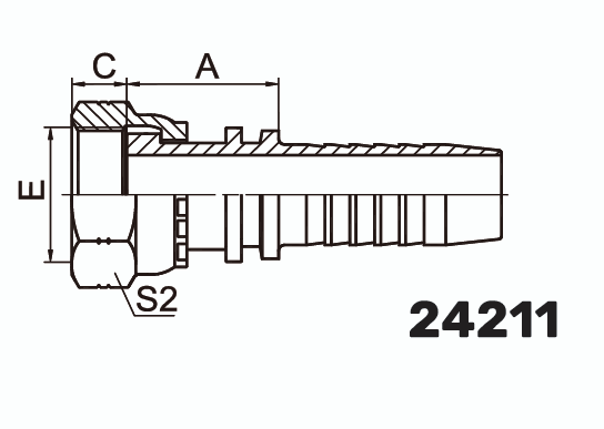 Фитинг ORFS Гайка 0° DN 10