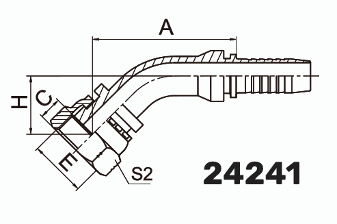 Фитинг ORFS Гайка 45° DN 32