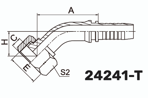 Фитинг ORFS Гайка 45° DN 38