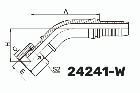 Фитинг ORFS Гайка 45° DN 32