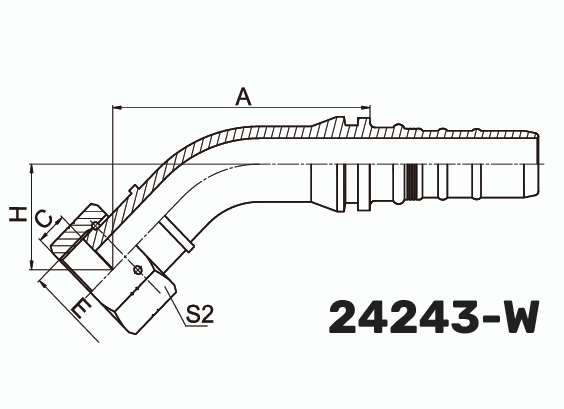 Фитинг ORFS Interlock CS Гайка 45° DN 38