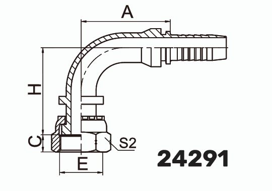 Фитинг ORFS Гайка 90° DN 25