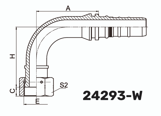 Фитинг ORFS Interlock CS Гайка 90° DN 32