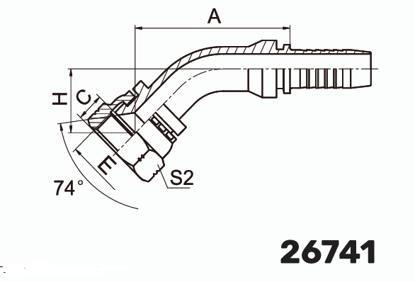 Фитинг JIC Гайка 45° DN 8