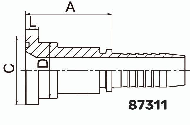 Фитинг фланцевый SF 3000PSI (SFL) 0° DN 12