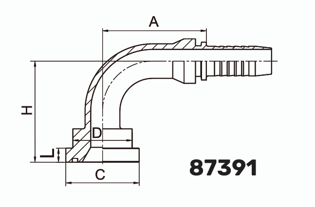 Фитинг фланцевый SF 3000PSI (SFL) 90° DN 12