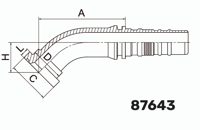 Фитинг фланцевый SF (SFS) Interlock на 6000PSI 45° DN 50
