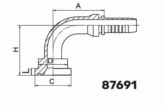 Фитинг фланцевый F 6000PSI (SFS) 90° DN 25