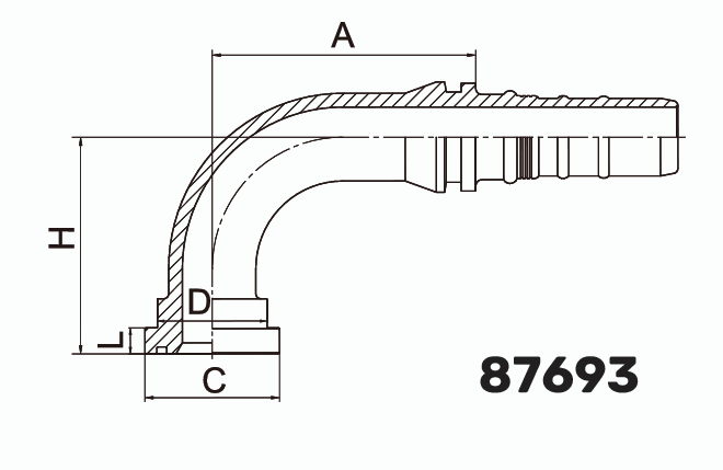 Фитинг фланцевый SF (SFS) Interlock на 6000PSI 90° DN 32